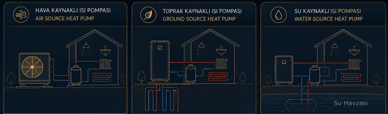 Hava, toprak ve su kaynaklı ısı pompası çözümleri
